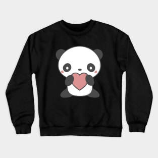 Kawaii Cute Panda With A Heart T-Shirt Crewneck Sweatshirt